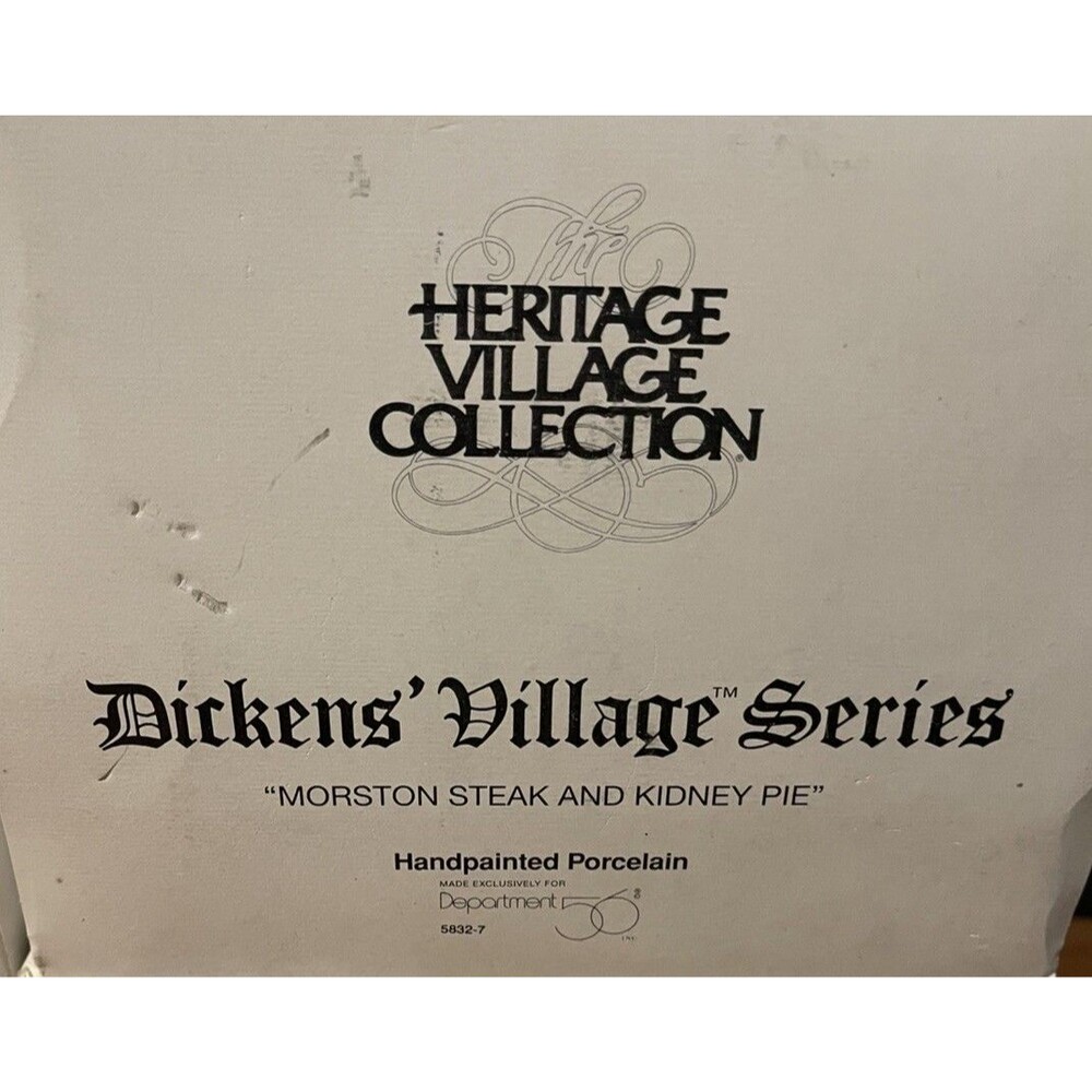 Morston Steak and Kidney Pie Dickens Village Building Dept 56 in Box